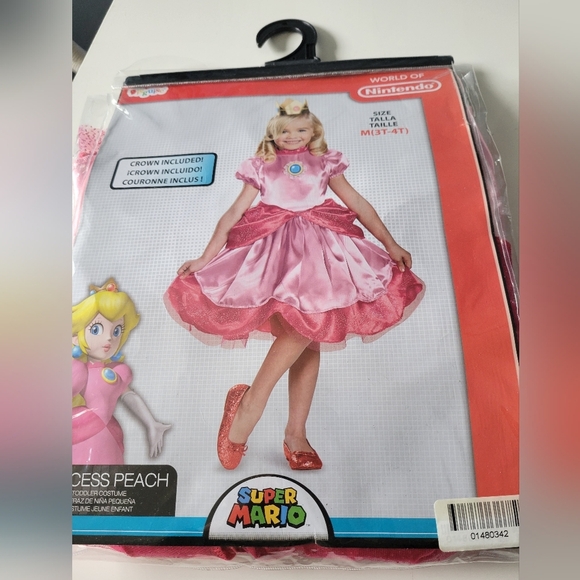 Nintendo Other - Nintendo Princess Peach Pink Dress Costume 3T-4T